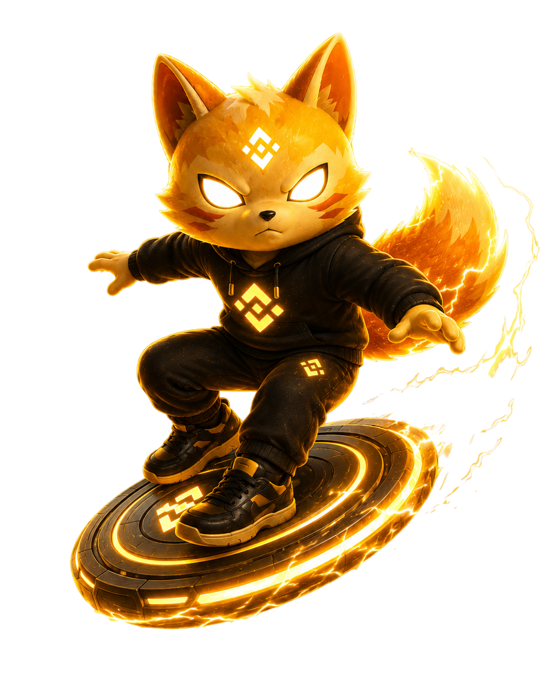 POWER mascot surfing energy disc